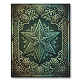 Vintage Teal Mandala Star Area Rug