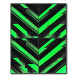 Bold Green Black Diagonal Geometric Area Rug