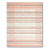 Peach Cream Horizontal Striped Area Rug