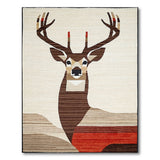 Brown and Tan Geometric Deer Antler Area Rug