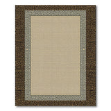 Beige Area Rug with Leopard Print Border