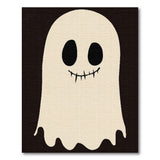 Smiling Cartoon Ghost Black White Area Rug