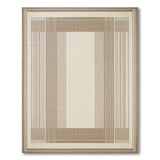 Beige Grid Stripe Woven Area Rug