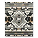 Grey Southwestern Geometric Tribal Rug