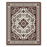 Ornate Brown Ivory Traditional Persian Rug