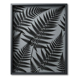 Black Fern Silhouette Grey Area Rug
