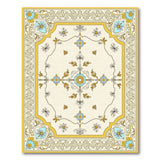 Vintage Blue Daisy Gold Border Area Rug