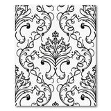 Floral Vintage Elegant Black White Damask Floral Area Rug