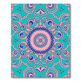 Multi-color and Patterns Teal Pink Mandala Persian Area Rug