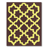 Gold Geometric Trellis Area Rug