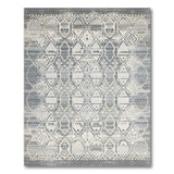 Grey Grey Geometric Heritage Tribal Rug