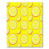 Vibrant Yellow Lemon Slice Fruit Pattern Area Rug
