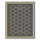 Gold Hexagon Geometric Area Rug