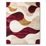 ODIKA Washable Modern Abstract Wavy Area Rug, Low Pile Non-Slip & Pet Friendly