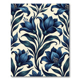 Navy Blue Lily Floral Area Rug