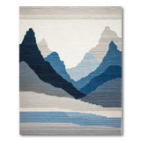 Blue Layered Mountains Geometric Area Rug