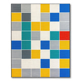 Geometric Modern Multi-color and Patterns Vibrant Multi-Color Geometric Patchwork Area Rug