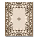 Elegant Beige Rug with Ornate Persian Border