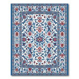 Traditional Persian Floral Area Rug in Blue Red