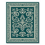 Ornate Teal Swirl Medallion Area Rug