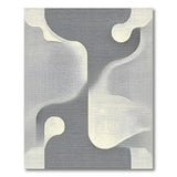 Abstract Organic Shapes Black White Area Rug