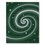 Cosmic Green Galaxy Spiral Area Rug