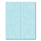 Blue and Teal Teal Maze Labyrinth Geometric Area Rug