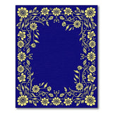 Golden Sunflower Vine Border Navy Area Rug