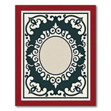 Ornate Red Border Ivory Area Rug