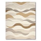Fluid Wave Beige Neutral Abstract Area Rug