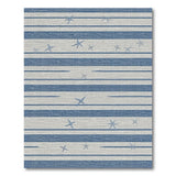 Blue Striped Starfish Coastal Area Rug