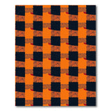 Bold Orange Black Geometric Check Rug