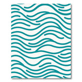 Blue and Teal Coastal Beach Teal Ocean Waves Area Rug