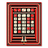 Red Backgammon Dice Geometric Area Rug
