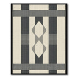 Black White Geometric Diamond Stripe Rug