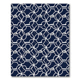 Blue and Teal Navy Blue Geometric Modern Area Rug