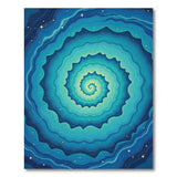 Starry Spiral Blue Teal Area Rug