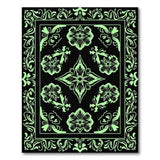 Ornate Green Floral Vintage Area Rug