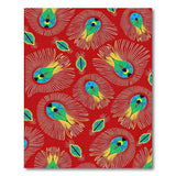 Vibrant Red Peacock Feather Area Rug