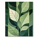 Modern Green Geometric Leaf Area Rug