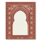 Ornate Red Moroccan Arch Area Rug