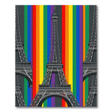 Multi-color and Patterns Rainbow Eiffel Tower Area Rug