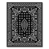 Black and White Traditional Persian Intricate Black White Persian Medallion Area Rug