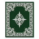 Green Ornate Emerald Green Floral Medallion Rug
