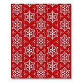 Red Geometric Modern Festive Red Snowflake Geometric Area Rug