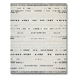 Black White Dotted Stripe Geometric Area Rug