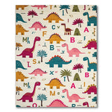 Multi-color and Patterns Dinosaur ABC Kids Area Rug