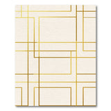 Gold Geometric Line Area Rug