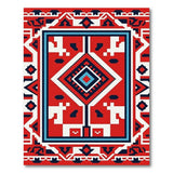 Southwestern Red Bold Red Southwestern Geometric Area Rug