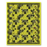 Vibrant Yellow Black Bear Geometric Area Rug